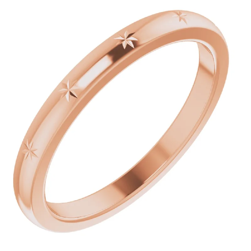 Get Your Favorite Jewelry At The Best Price 2.2mm 14K Rose Gold Starburst Standard Fit Band Get Your Favorite Jewelry At The Best Price 2.2mm 14K Rose Gold Starburst Standard Fit Band