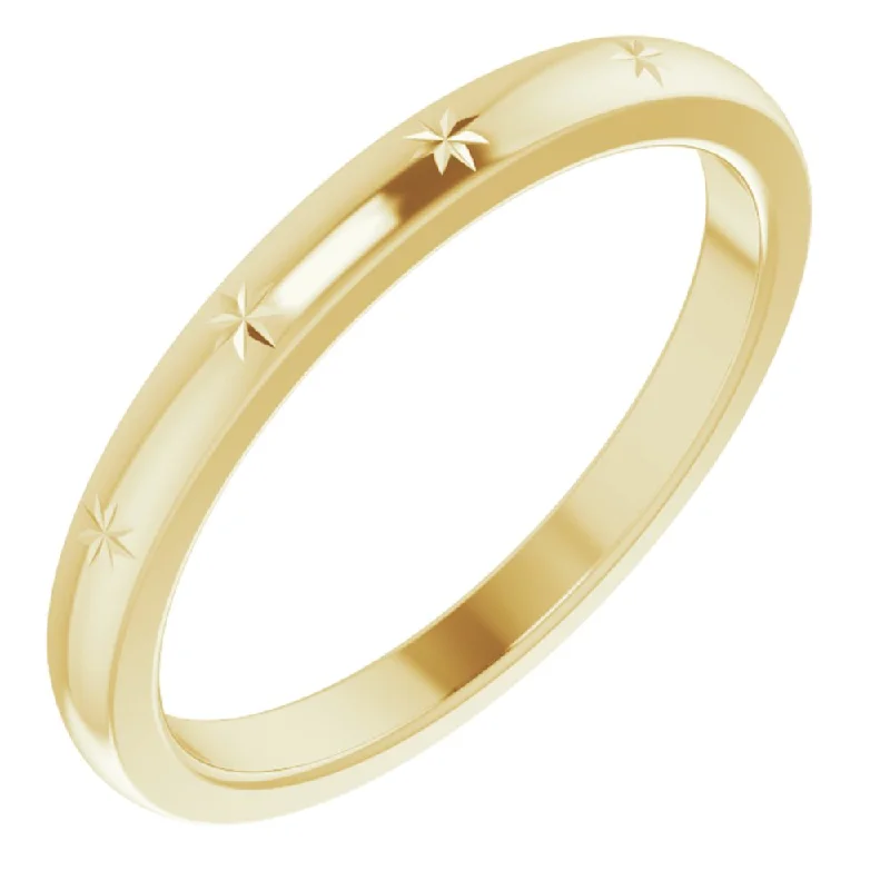 Flash Jewelry Sale – Get Stunning Pieces At Low Prices 2.2mm 14K Yellow Gold Starburst Standard Fit Band Flash Jewelry Sale – Get Stunning Pieces At Low Prices 2.2mm 14K Yellow Gold Starburst Standard Fit Band