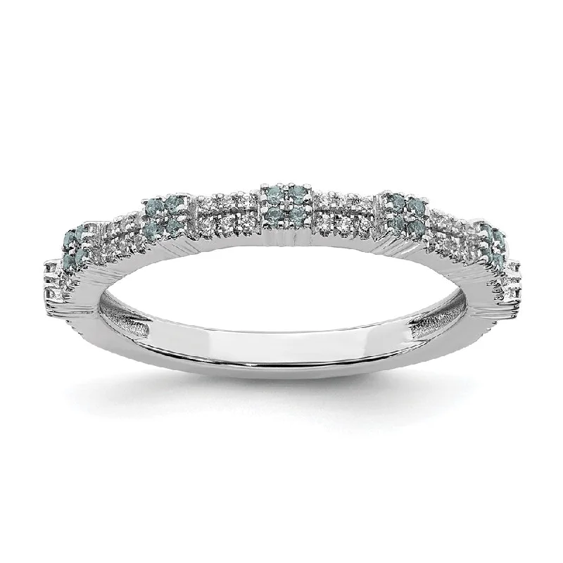 Exclusive Online Discounts On Stylish Jewelry 2.5mm Rhodium Sterling Silver, Aquamarine & Diamond Stackable Band Exclusive Online Discounts On Stylish Jewelry 2.5mm Rhodium Sterling Silver, Aquamarine & Diamond Stackable Band