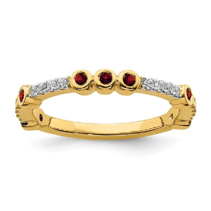 Best Jewelry Sale Prices – Limited-Time Offer 2mm 14k Yellow Gold Garnet & .08 Ctw Diamond Stackable Band Best Jewelry Sale Prices – Limited-Time Offer 2mm 14k Yellow Gold Garnet & .08 Ctw Diamond Stackable Band