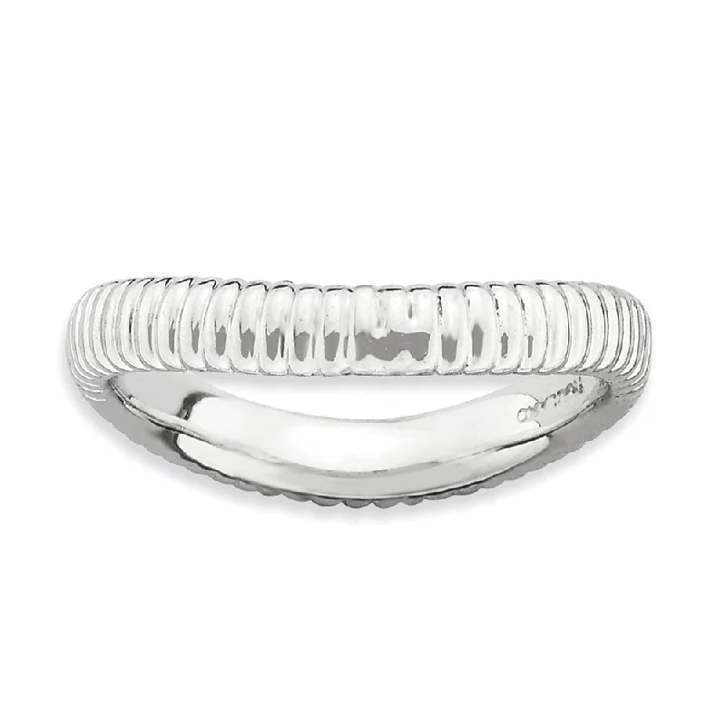 Elegant Designs, Unbeatable Discounts – Shop Jewelry Now 3.25mm Stackable Sterling Silver Curved Band Elegant Designs, Unbeatable Discounts – Shop Jewelry Now 3.25mm Stackable Sterling Silver Curved Band