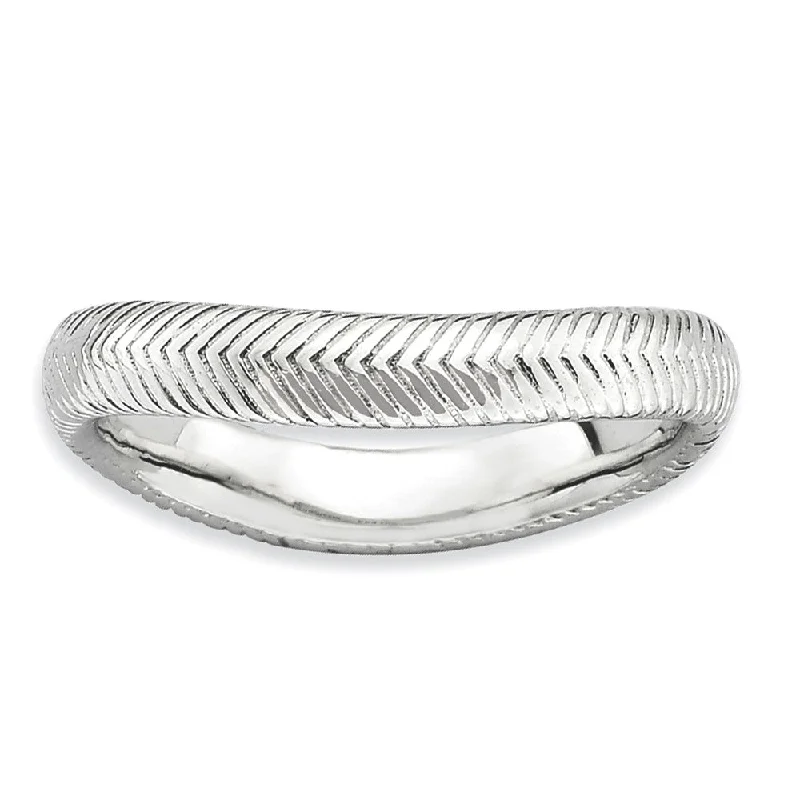 Exclusive Jewelry Sale Event – Shop Now 3.25mm Stackable Sterling Silver Curved Herringbone Band Exclusive Jewelry Sale Event – Shop Now 3.25mm Stackable Sterling Silver Curved Herringbone Band