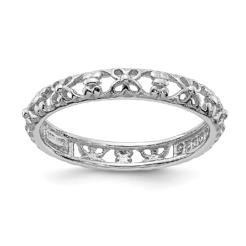 Unmissable Jewelry Discounts – Elevate Your Look For Less 3.25mm Sterling Silver Rhodium Plated Stackable Butterfly Band Unmissable Jewelry Discounts – Elevate Your Look For Less 3.25mm Sterling Silver Rhodium Plated Stackable Butterfly Band