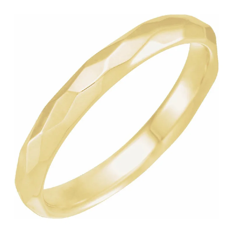 Luxury Jewelry Without The Luxury Price Tag 3mm 14K Yellow Gold Hammered Comfort Fit Band Luxury Jewelry Without The Luxury Price Tag 3mm 14K Yellow Gold Hammered Comfort Fit Band