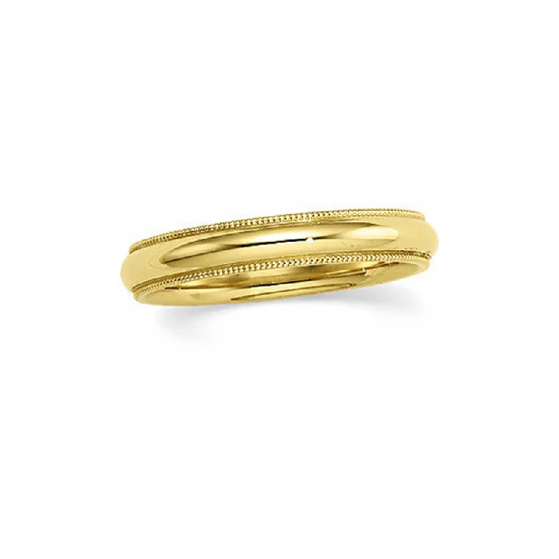 Must-Have Jewelry At Unbelievable Discounts 4mm Milgrain Edge Domed Light Band in 14k Yellow Gold Must-Have Jewelry At Unbelievable Discounts 4mm Milgrain Edge Domed Light Band in 14k Yellow Gold