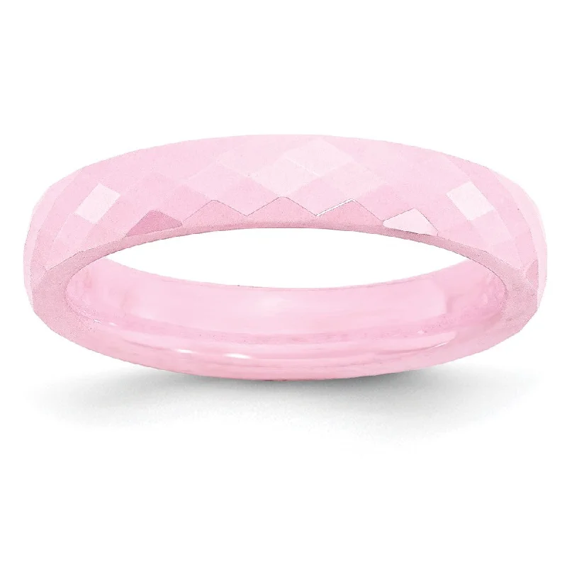 Shop Fine Jewelry With Exclusive Savings 4mm Pink Ceramic Faceted Standard Fit Band Shop Fine Jewelry With Exclusive Savings 4mm Pink Ceramic Faceted Standard Fit Band