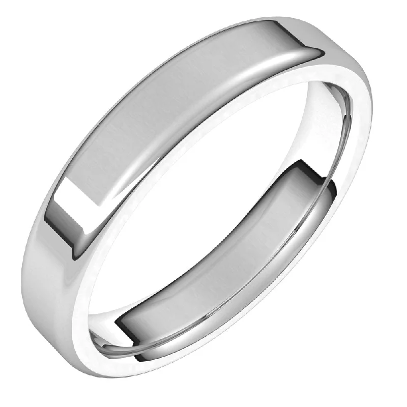 Celebrate Every Occasion With Sparkling Savings 4mm Platinum Polished Round Edge Comfort Fit Flat Band Celebrate Every Occasion With Sparkling Savings 4mm Platinum Polished Round Edge Comfort Fit Flat Band