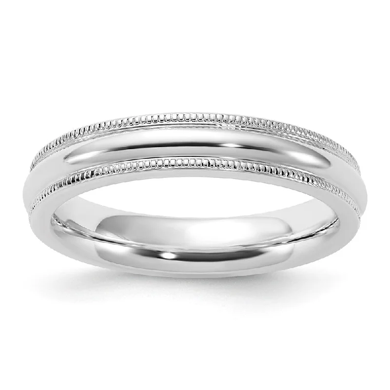 Jewelry Clearance Event – Stock Up Before It's Over 4mm Sterling Silver Half Round Milgrain Comfort Fit Band Jewelry Clearance Event – Stock Up Before It's Over 4mm Sterling Silver Half Round Milgrain Comfort Fit Band