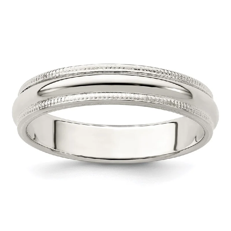 Shine Without Limits – Jewelry Sale Happening Now 4mm Sterling Silver Half Round Milgrain Edge Standard Fit Band Shine Without Limits – Jewelry Sale Happening Now 4mm Sterling Silver Half Round Milgrain Edge Standard Fit Band
