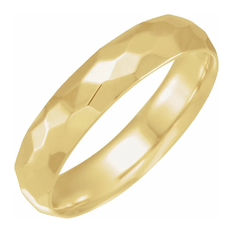 Special Deals On Handcrafted And Designer Jewelry 5mm 14K Yellow Gold Hammered Comfort Fit Band Special Deals On Handcrafted And Designer Jewelry 5mm 14K Yellow Gold Hammered Comfort Fit Band