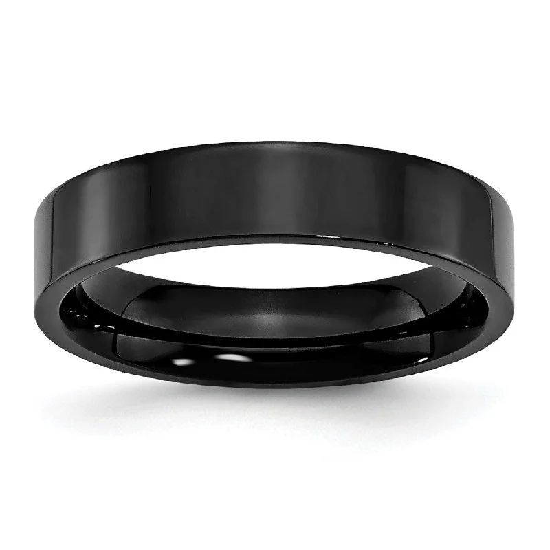 Exclusive Jewelry Sale – Sparkle For Less 5mm Black Plated Stainless Steel Polished Flat Band Exclusive Jewelry Sale – Sparkle For Less 5mm Black Plated Stainless Steel Polished Flat Band