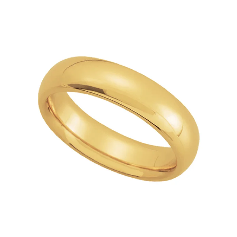 Modern Statement Jewelry For Bold Styling 5mm Domed Comfort Fit Wedding Band in 10k Yellow Gold Modern Statement Jewelry For Bold Styling 5mm Domed Comfort Fit Wedding Band in 10k Yellow Gold