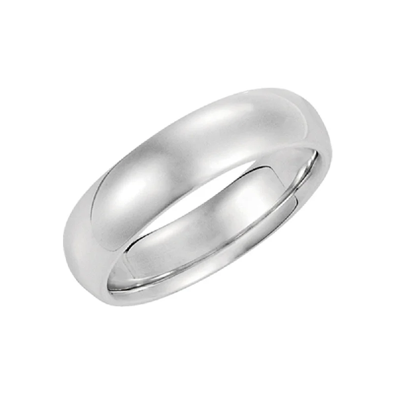Versatile Layering Jewelry For Effortless Chic 5mm Domed Comfort Fit Wedding Band in 14k White Gold Versatile Layering Jewelry For Effortless Chic 5mm Domed Comfort Fit Wedding Band in 14k White Gold