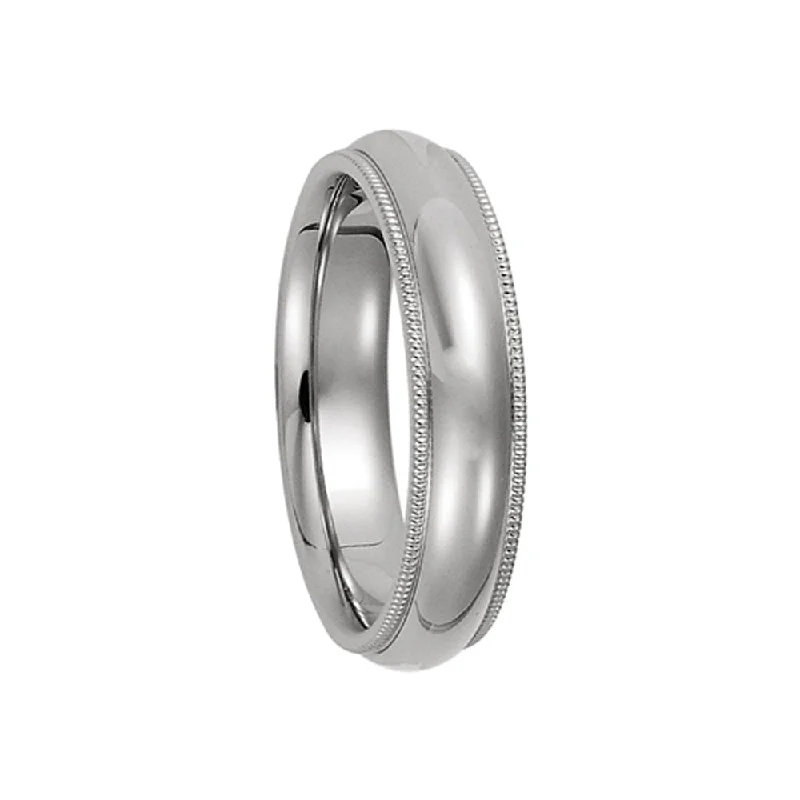 Limited-Time Offer On Premium Jewelry Collections 5mm Milgrain Edge Comfort Fit Domed Band in Platinum Limited-Time Offer On Premium Jewelry Collections 5mm Milgrain Edge Comfort Fit Domed Band in Platinum