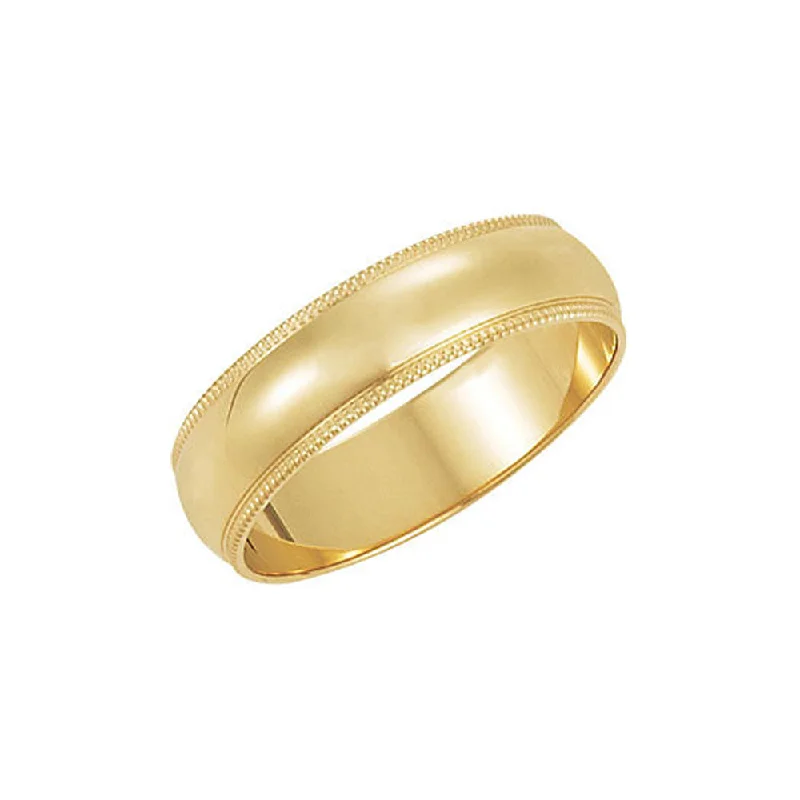 Limited-Stock Jewelry Clearance – Grab Your Favorites Now 5mm Milgrain Edge Domed Light Band in 14k Yellow Gold Limited-Stock Jewelry Clearance – Grab Your Favorites Now 5mm Milgrain Edge Domed Light Band in 14k Yellow Gold