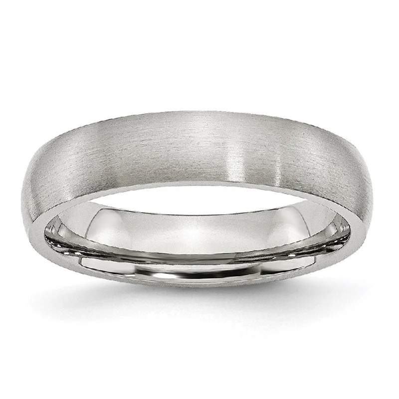 Premium Jewelry Now Available At Special Discounts 5mm Stainless Steel Brushed Domed Comfort Fit Band Premium Jewelry Now Available At Special Discounts 5mm Stainless Steel Brushed Domed Comfort Fit Band