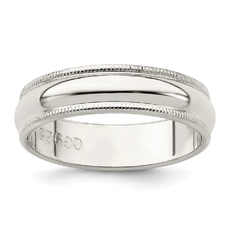 Personalized Jewelry Sale – Meaningful Gifts At Great Prices 5mm Sterling Silver Half Round Milgrain Edge Standard Fit Band Personalized Jewelry Sale – Meaningful Gifts At Great Prices 5mm Sterling Silver Half Round Milgrain Edge Standard Fit Band