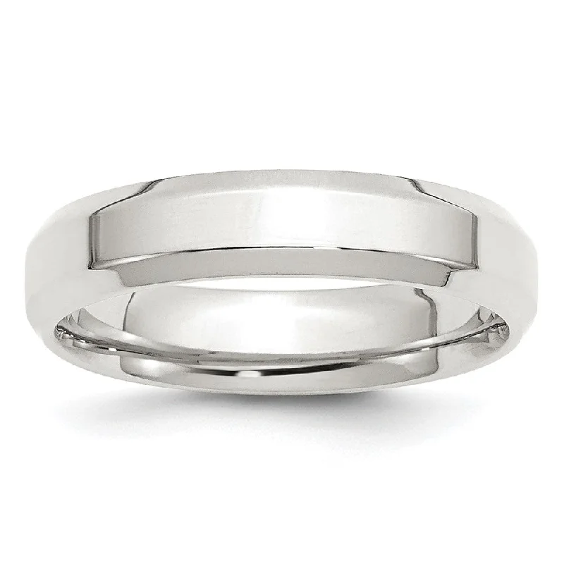 Shop Stylish Jewelry Now And Save Big 5mm Sterling Silver Polished Beveled Edge Comfort Fit Band Shop Stylish Jewelry Now And Save Big 5mm Sterling Silver Polished Beveled Edge Comfort Fit Band