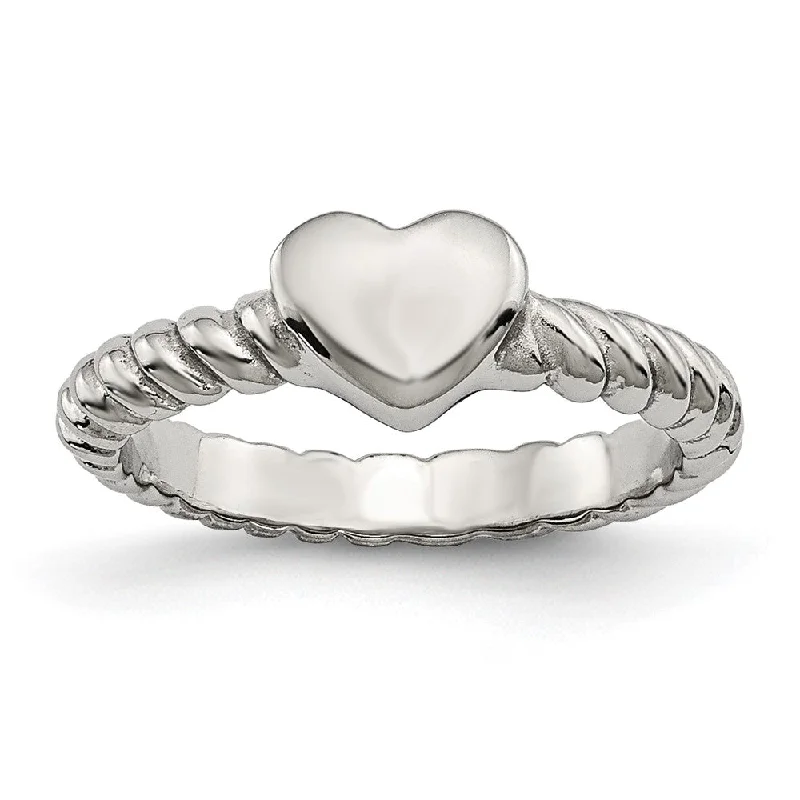Shop Stylish Jewelry Now And Save Big 6mm Stainless Steel Polished Twisted Heart Ring Shop Stylish Jewelry Now And Save Big 6mm Stainless Steel Polished Twisted Heart Ring