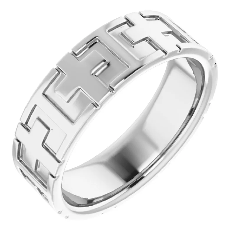 Make Every Moment Shine – Jewelry Discounts Available 7mm Platinum Polished Cross Comfort Fit Band Make Every Moment Shine – Jewelry Discounts Available 7mm Platinum Polished Cross Comfort Fit Band