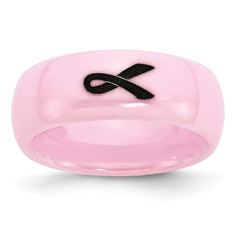 Limited-Time Jewelry Sale – Don't Miss These Deals 8mm Pink Ceramic Black Laser Etched Ribbon Standard Fit Band Limited-Time Jewelry Sale – Don't Miss These Deals 8mm Pink Ceramic Black Laser Etched Ribbon Standard Fit Band