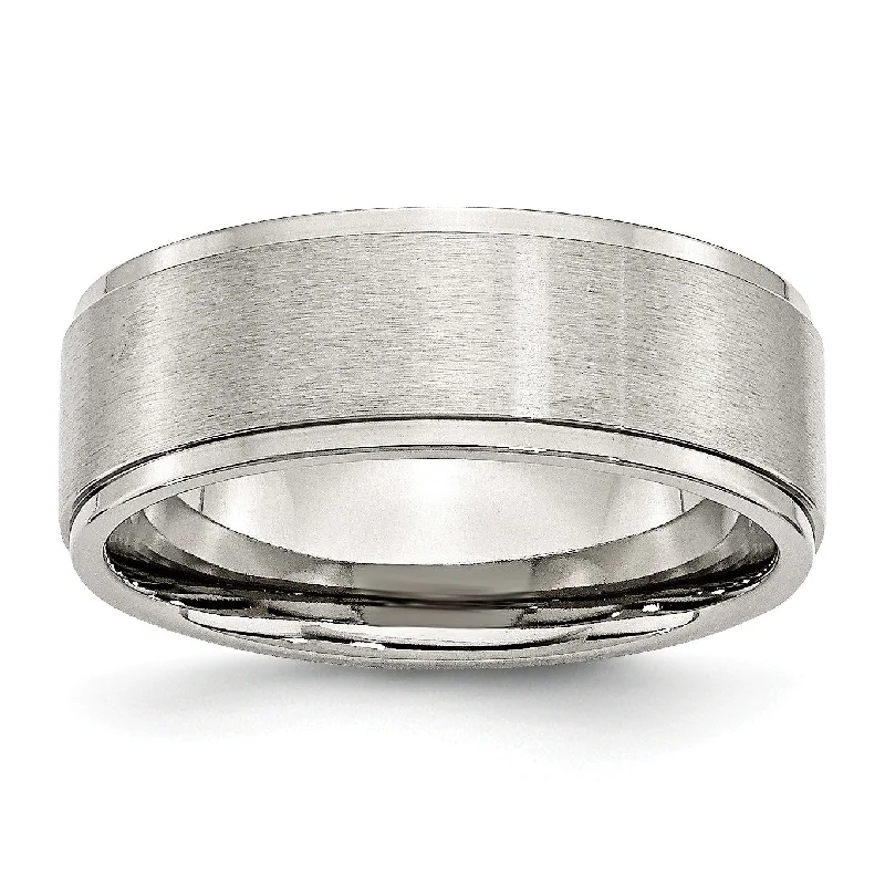 Romantic Heart-Shaped Jewelry For Special Gifts 8MM Wedding Ring in Stainless Steel