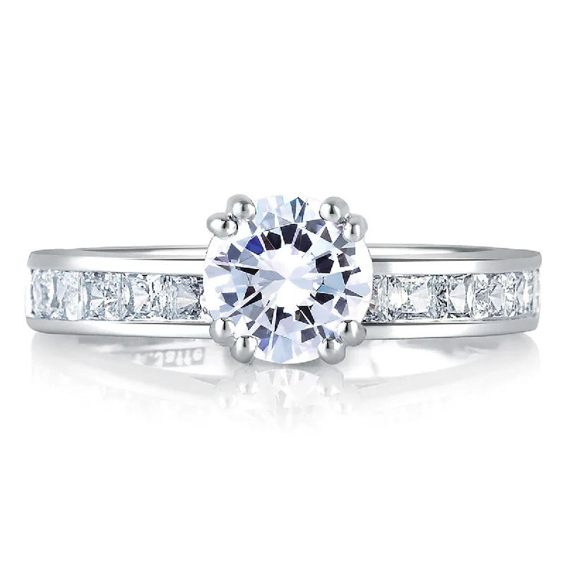 Must-Have Jewelry At Unbelievable Discounts A.Jaffe Classic Princess Channel Set Diamond Cathedral Engagement Ring MES176/49 Must-Have Jewelry At Unbelievable Discounts A.Jaffe Classic Princess Channel Set Diamond Cathedral Engagement Ring MES176/49