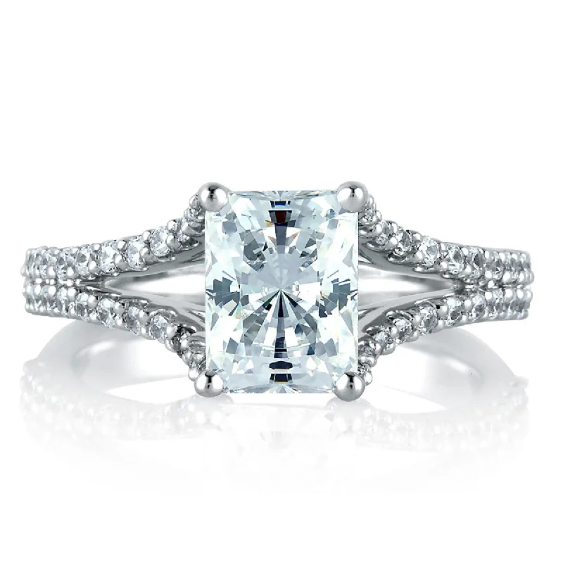 Special Offers On Handcrafted And Designer Jewelry A.Jaffe Classic Split Shank Emerald Center Diamond Engagement Ring MES570/190 Special Offers On Handcrafted And Designer Jewelry A.Jaffe Classic Split Shank Emerald Center Diamond Engagement Ring MES570/190