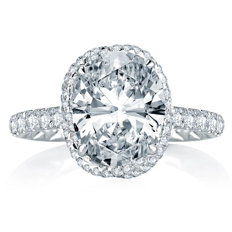 Elegant Jewelry Styles At Budget-Friendly Prices A.Jaffe Dazzling Oval Pave Vine-Crossover Diamond Engagement Ring MES768Q/194 Elegant Jewelry Styles At Budget-Friendly Prices A.Jaffe Dazzling Oval Pave Vine-Crossover Diamond Engagement Ring MES768Q/194