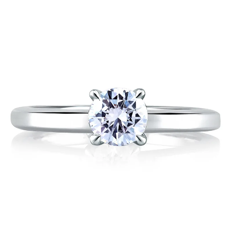Waterproof Stainless Steel Jewelry For Lasting Beauty A.Jaffe Classic Solitaire with Diamond Profile Engagement Ring MES308/43 Waterproof Stainless Steel Jewelry For Lasting Beauty A.Jaffe Classic Solitaire with Diamond Profile Engagement Ring MES308/43
