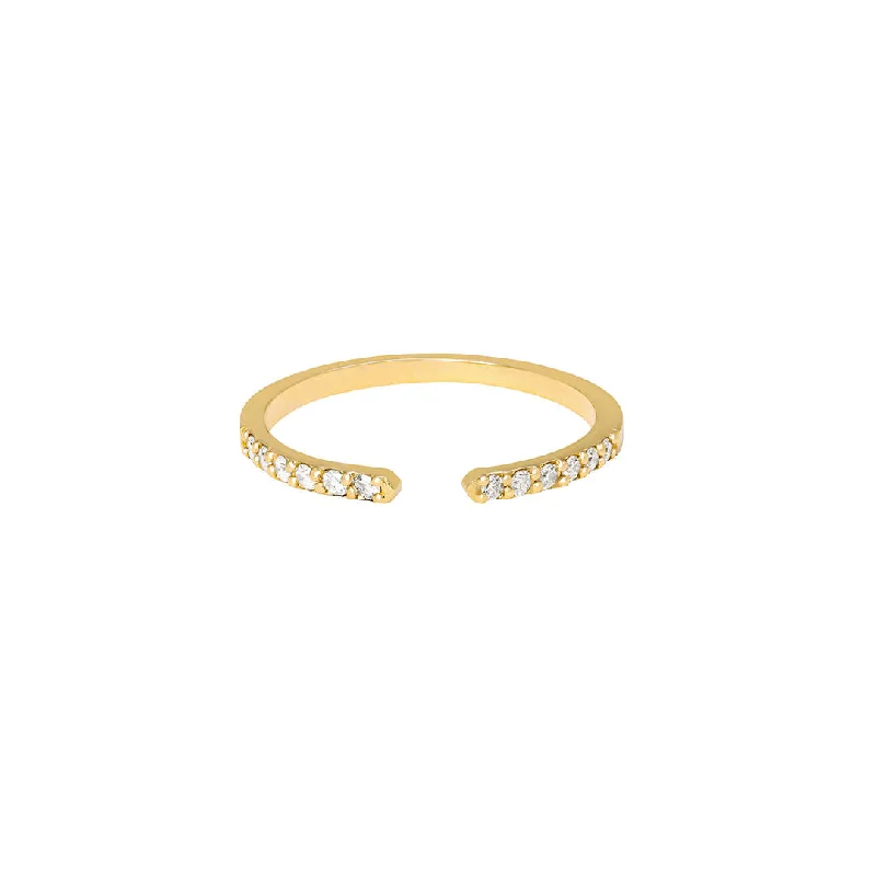 Huge Savings On Premium Jewelry Styles Open Pave 18K Gold Ring w. Diamonds