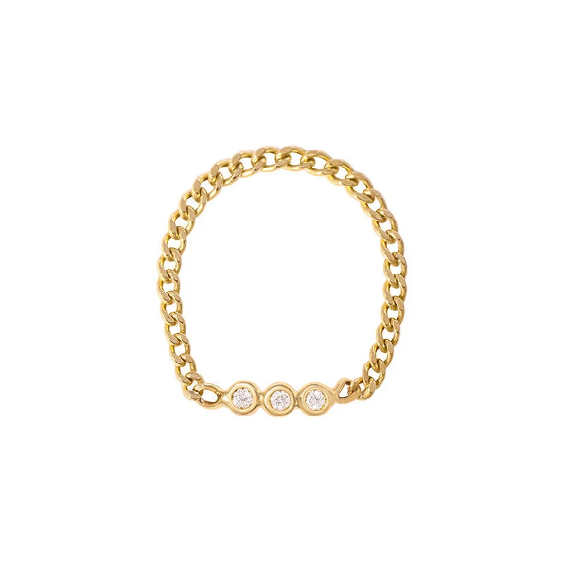 Handmade Pearl Jewelry For Timeless Elegance Three Chain Reactions 18K Gold Ring w. Diamonds Handmade Pearl Jewelry For Timeless Elegance Three Chain Reactions 18K Gold Ring w. Diamonds