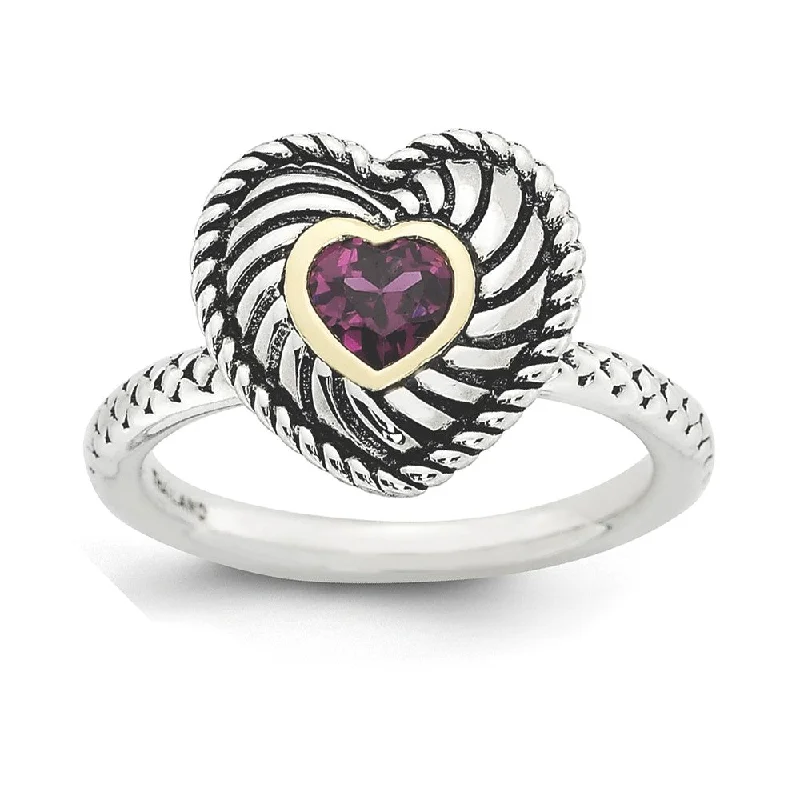 Elegant Jewelry Pieces At Unbelievable Prices Antiqued Sterling Silver Stackable Rhodolite Garnet Heart Ring Elegant Jewelry Pieces At Unbelievable Prices Antiqued Sterling Silver Stackable Rhodolite Garnet Heart Ring