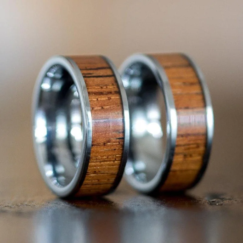 Timeless Elegance At Unbelievable Discounts "Apollo" Silver Tungsten Sapele Wood Inlay Ring Timeless Elegance At Unbelievable Discounts "Apollo" Silver Tungsten Sapele Wood Inlay Ring
