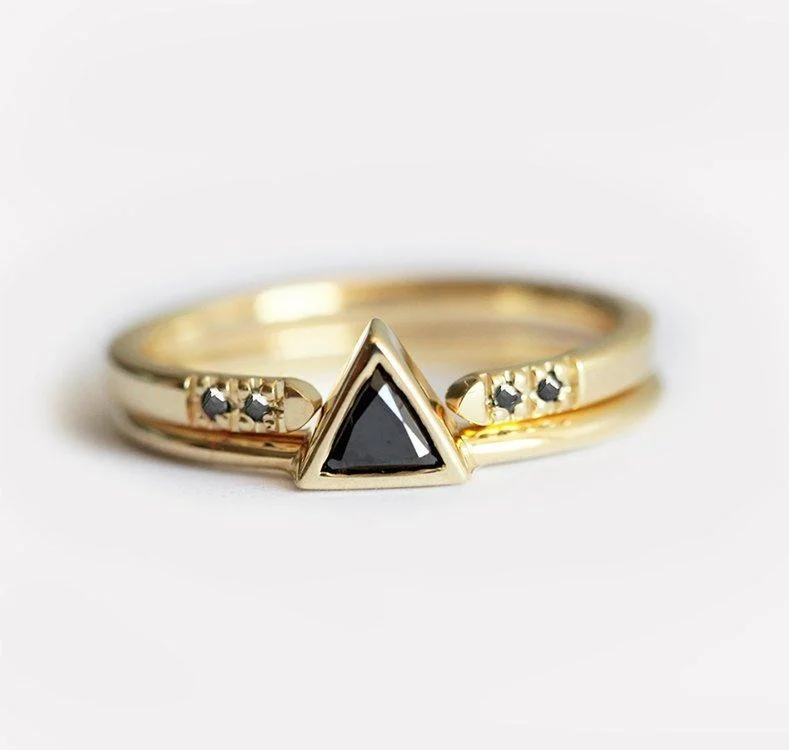 The Ultimate Jewelry Sale – Exclusive Styles At Great Prices Black Diamond Ring, Triangle Diamond Wedding Ring Set The Ultimate Jewelry Sale – Exclusive Styles At Great Prices Black Diamond Ring, Triangle Diamond Wedding Ring Set