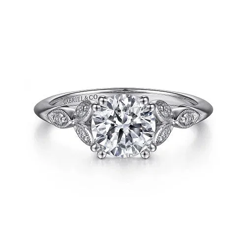 Affordable Luxury Jewelry For Every Occasion Celia - 14K White Gold Round Diamond Engagement Ring (setting only) Affordable Luxury Jewelry For Every Occasion Celia - 14K White Gold Round Diamond Engagement Ring (setting only)