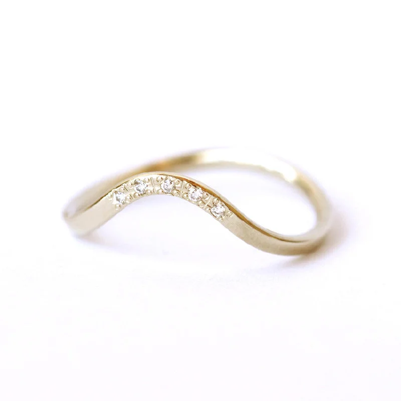 Timeless Jewelry, Timeless Savings – Don't Wait Curved Wedding Ring with Pave Diamonds Timeless Jewelry, Timeless Savings – Don't Wait Curved Wedding Ring with Pave Diamonds