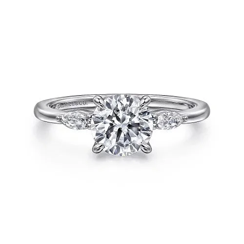 Shine Without Limits – Jewelry Sale Happening Now Dela - 14K White Gold Round Three Stone Diamond Engagement Ring (Setting Only)