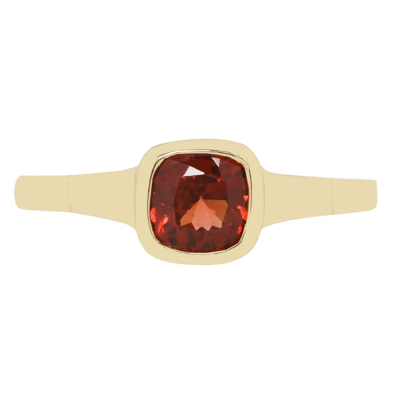 Waterproof Stainless Steel Jewelry For Lasting Beauty Garnet Cushion Ring