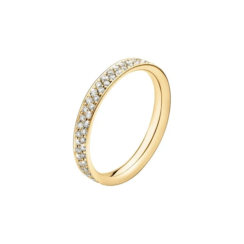 Customized Silver Jewelry For Unique Style Magic 18K Gold Ring w. Pavé Diamonds