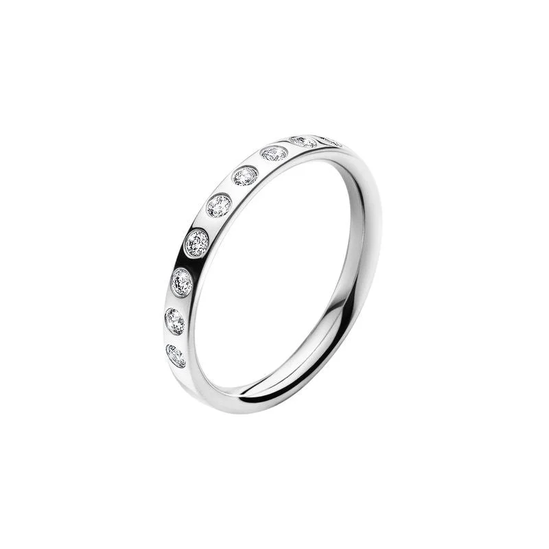 Dainty Floral Jewelry For Feminine Elegance Magic 18K White Gold Ring w. Diamonds