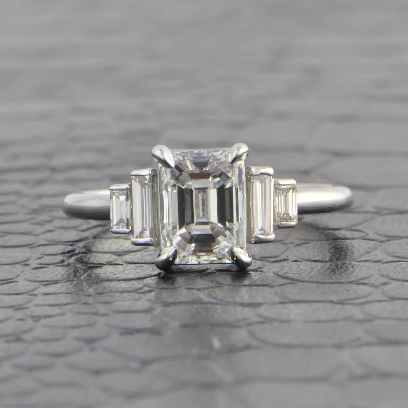 Luxury Handcrafted Jewelry For Elegant Looks GIA 1.50 ct. Emerald Cut Diamond Engagement Ring in White Gold Luxury Handcrafted Jewelry For Elegant Looks GIA 1.50 ct. Emerald Cut Diamond Engagement Ring in White Gold
