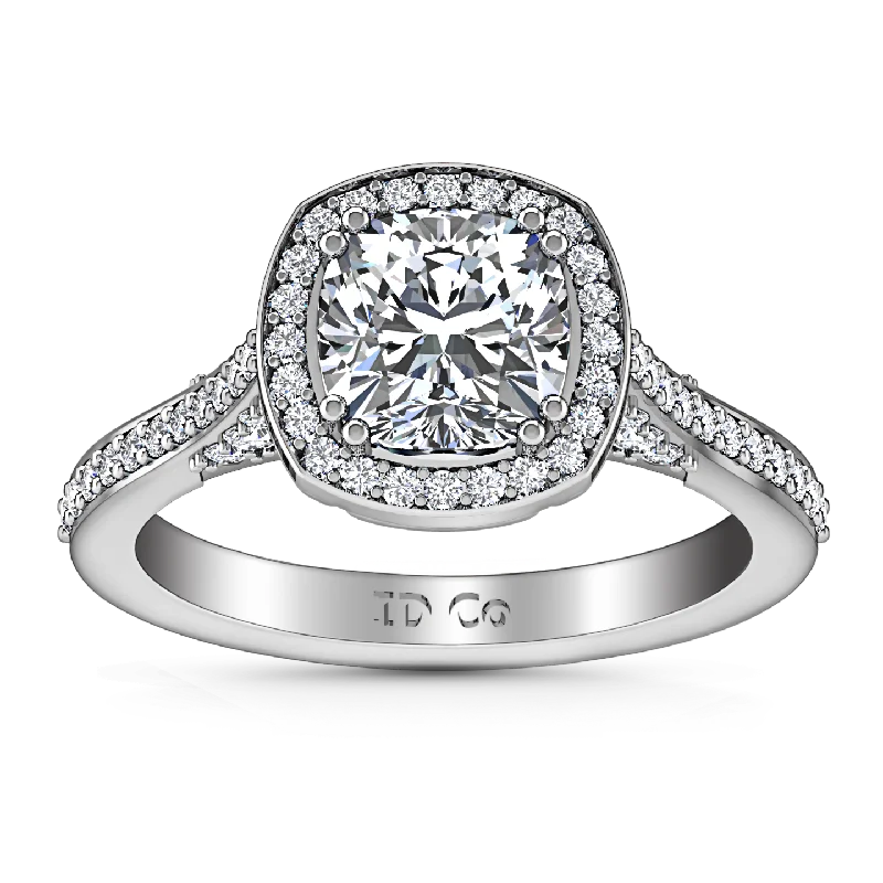Affordable Glamour – Premium Jewelry For Less Halo Cushion Cut Engagement Ring Coco 14K White Gold