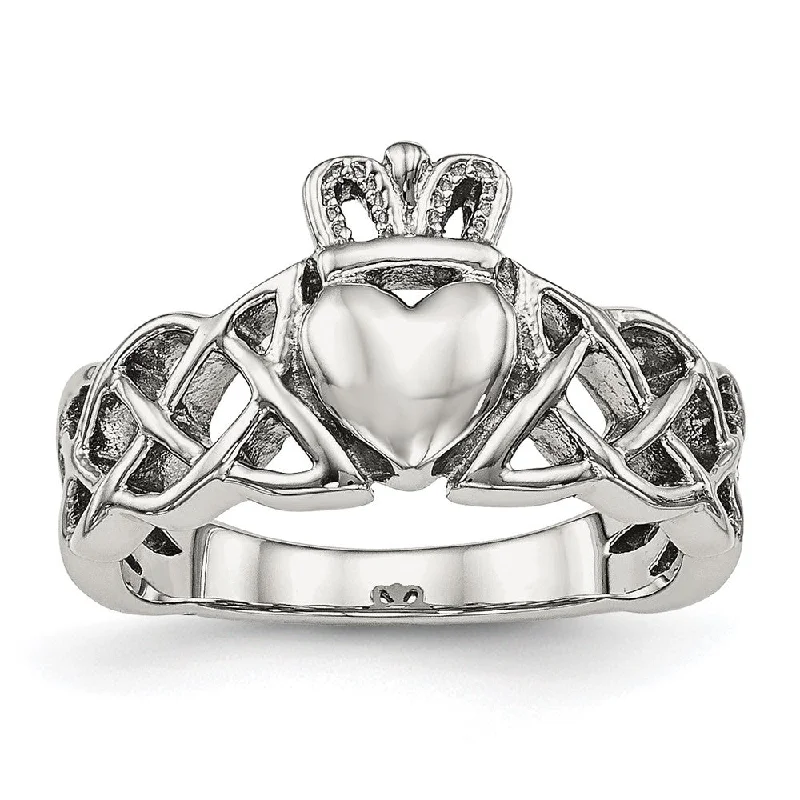 Last Chance To Grab Your Favorite Jewelry At A Discount Ladies 11mm Stainless Steel Polished Claddagh Tapered Ring Last Chance To Grab Your Favorite Jewelry At A Discount Ladies 11mm Stainless Steel Polished Claddagh Tapered Ring