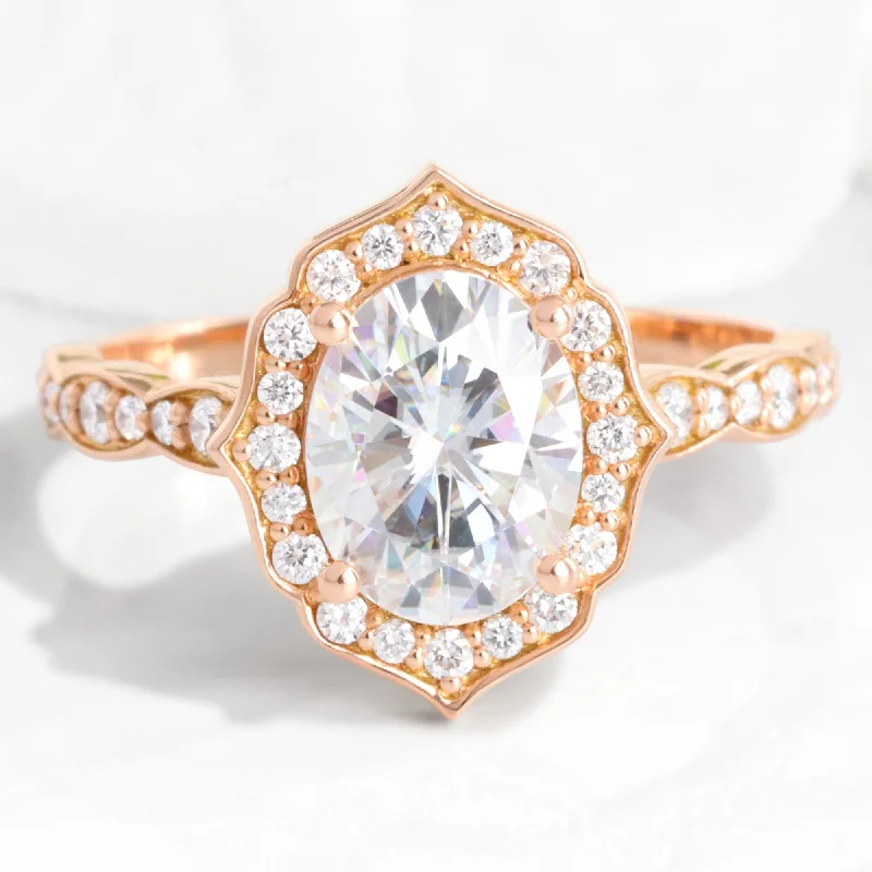The Biggest Jewelry Sale Of The Year Is Here Large Oval Moissanite Engagement Ring in Vintage Floral Diamond Band The Biggest Jewelry Sale Of The Year Is Here Large Oval Moissanite Engagement Ring in Vintage Floral Diamond Band
