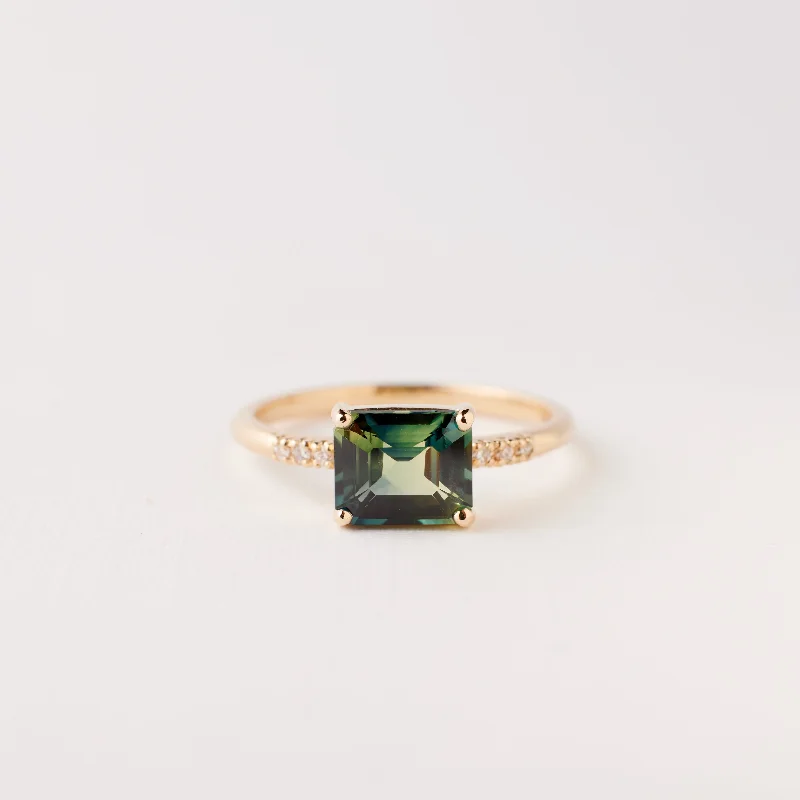 The Perfect Jewelry Piece At The Perfect Discount Lexi Ring - 1.54 Carat Blue Green Parti Sapphire The Perfect Jewelry Piece At The Perfect Discount Lexi Ring - 1.54 Carat Blue Green Parti Sapphire