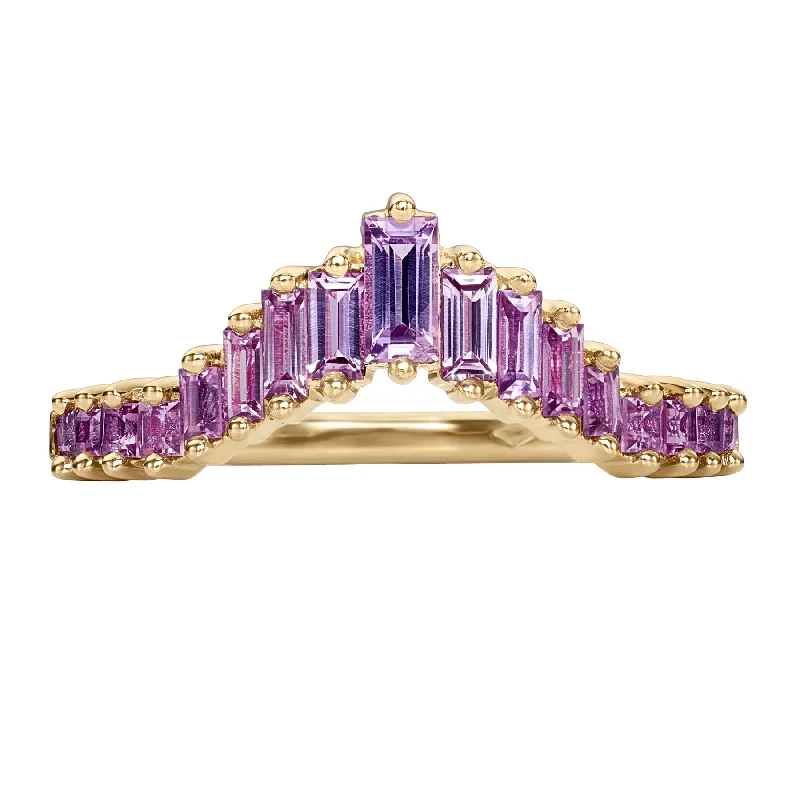 Shop Modern Jewelry Collections With Exclusive Discounts Lilac Sapphire Baguette Curved Tiara Ring Shop Modern Jewelry Collections With Exclusive Discounts Lilac Sapphire Baguette Curved Tiara Ring