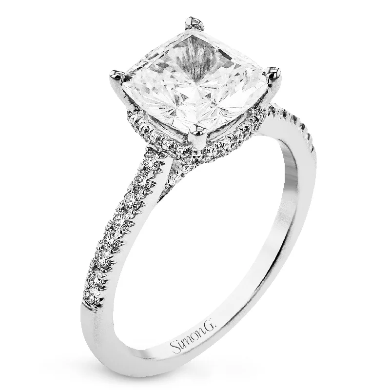 Your Perfect Accessory Now At The Best Price Cushion-Cut Hidden Halo Engagement Ring In 18k Gold With Diamonds Your Perfect Accessory Now At The Best Price Cushion-Cut Hidden Halo Engagement Ring In 18k Gold With Diamonds