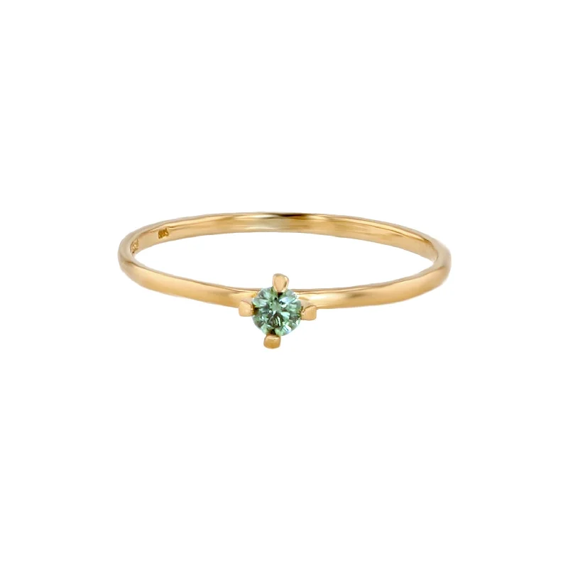 Romantic Heart-Shaped Jewelry For Special Gifts ReMind mini Solitaire 18K Gold Ring w. Green Lab-Grown Diamond Romantic Heart-Shaped Jewelry For Special Gifts ReMind mini Solitaire 18K Gold Ring w. Green Lab-Grown Diamond