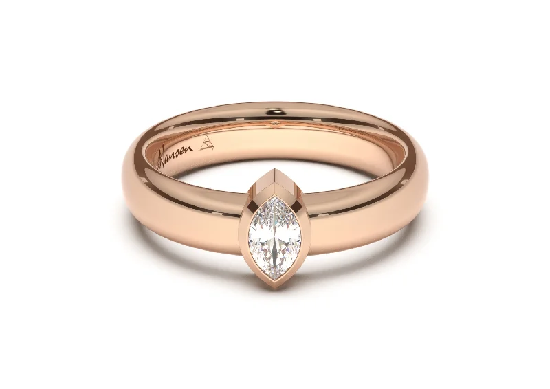 Breathtaking Jewelry At Limited-Time Savings Marquise Modern Engagement Ring, Red Gold Breathtaking Jewelry At Limited-Time Savings Marquise Modern Engagement Ring, Red Gold